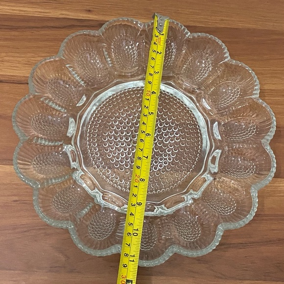 Vintage Indiana Carnival Glass Clear Deviled Egg Platter Serving Tray - Picture 6 of 11